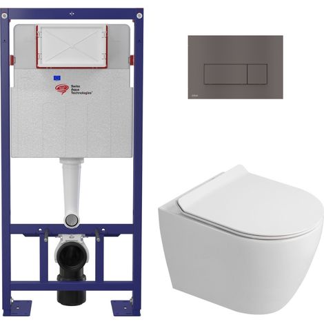 Pack WC bâti-support autoportant + WC sans bride Ceramia PixL avec abattant SoftClose + plaque (STCEPXWT03-U)