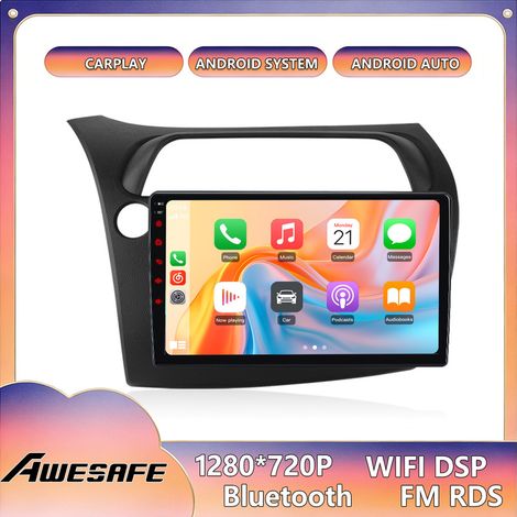 AWESAFE Autoradio Android 13 2GB+64GB für Honda Civic Hatchback (2005–2011) 9'' Touchscreen mit CarPlay GPS BT Android Auto