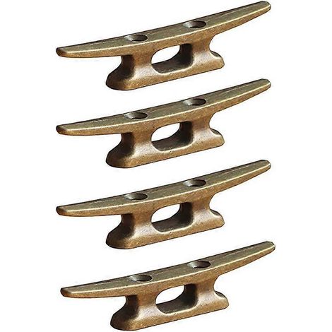 Taquet d'amarrage de 10 cm (4 pouces) en fonte bronze, idéal pour la décoration nautique (plage, lac, etc.), lot de 4. (1/4)