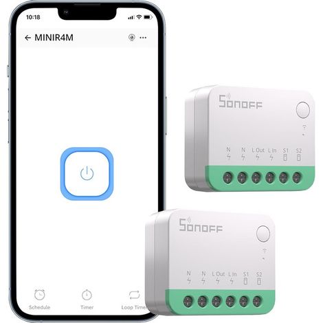 SONOFF Matter Smart Switch, Wifi Mini DIY-Modul, funktioniert mit Apple Home, Alexa & Google Home, 2 PACK, erfordert Neutralleiter