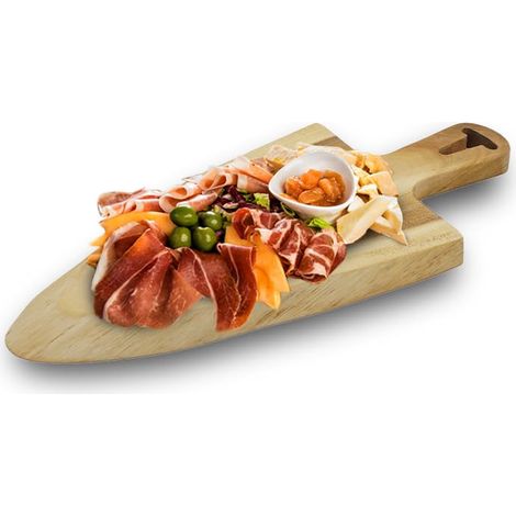 Tagliere ovale in Legno Acacia con Manico - Misura 42x18 cm e spessore 2 cm - Tagliere ideale per servire Dolci, Formaggi, Aperitivo, Finger Food e An (1/5)