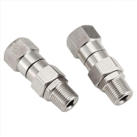 Nettoyeur Haute Pression Rotatif 2 Pièces, Raccord Fileté Mâle 3/8 Pouce NPT, Adaptateur Tournant pour Nettoyage, Connexion Robuste, Compatible avec Lance et Pistolet (1/5)