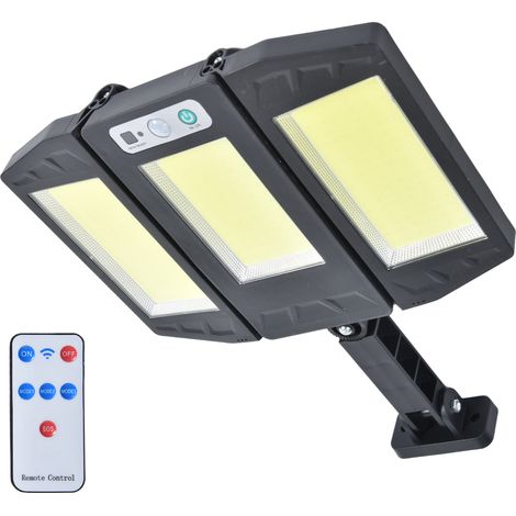 Lampe solaire COB avec détecteur de mouvement et télécommande, lampadaire extérieur, étanche IP65, applique murale de jardin (1/5)