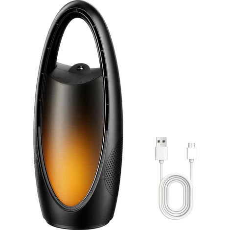 ufficio, camera da letto, oscillante, luce notturna e timer di 9 ore (nero) e camera studentesca Ventilatore da tavolo silenzioso a 9 velocità per cameretta (1/5)
