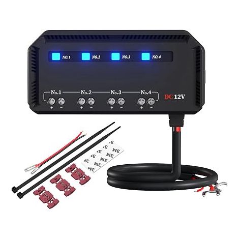 Car Fuse Box with Relay Universal Motorcycle/Car Quick Wiring Fuse Holder Way Waterproof with LED Warning Indicator for Motorcycle Truck Boat SUV RV (1/5)