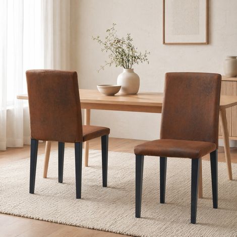 MEUBLIV Set di 2 sedie da pranzo 41x47x90 cm marrone-nero - schienale alto (1/5)