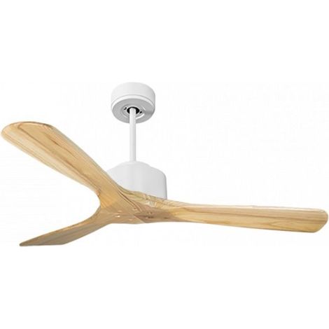 Modulo de KlassFan - Super destratificateur et ventilateur DC 132 cm Blanc pales bois clair sans Lumière 25 à 40 m² (1/5)
