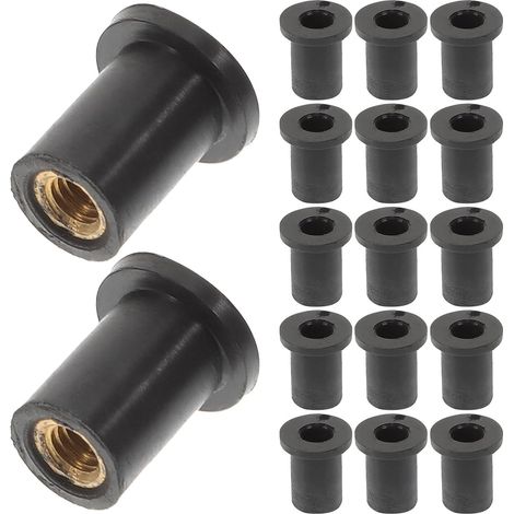 Écrous à Sertir en Caoutchouc M8-32 pour Moto, Insert Laiton, Longueur 0,499, Fixation Pare-Brise, Accessoires Moto (1/5)