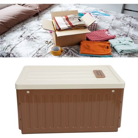 Faltbarer Kleiderschrank-Organizer mit 9 Fächern, Aufbewahrungsbox für Kleidung mit waschbarem und stapelbarem Deckel – PP, 25,3 x 40 x 20,5 cm, Braun (1/5)