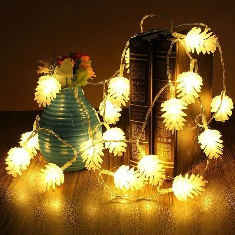 10 LED Pine Cone Christmas Lights, Fairy String Lights Battery Operated Indoor Outdoor Decor for Xmas Tree Party Wedding Home Bedroom Wall Garden Ornament Decoration (1/5)