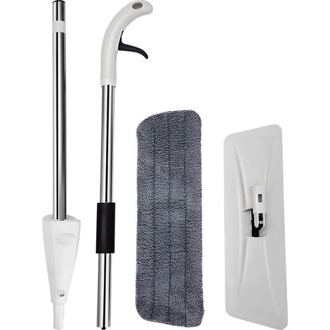 Cette serpillière à jet d'eau, utilisable à sec ou humide, est fabriquée en microfibre ergonomique et légère et est de couleur blanche, ce qui en fait un choix idéal pour la maison, la cuisine et le s (1/5)