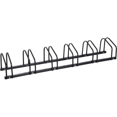 Râtelier 6 VTT enfant BMX compatible pneus 65 mm largeur semelle flanc 179 x 33 x 27 cm noir
