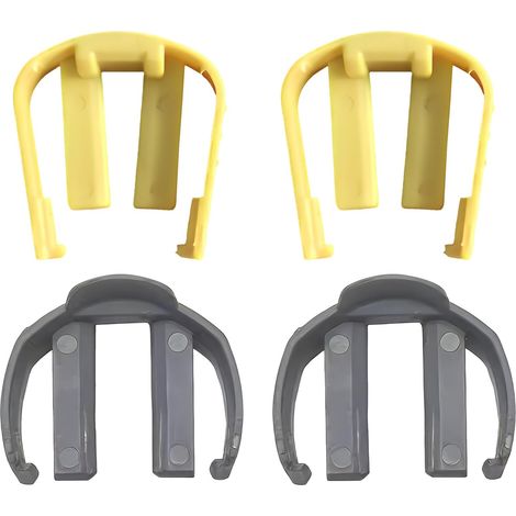 Lot de 4 Clips C de Nettoyage Haute Pression pour Karcher K2 K3 K4 K5 K6 K7, Clip Connecteur Rapide pour Tuyau et Pistolet (2 Gris, 2 Jaunes)