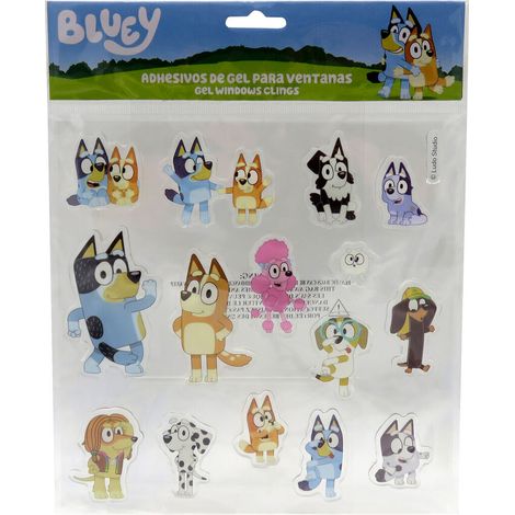 Pegatinas gel ventana Bluey