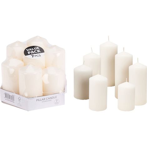 Velas blancas de diferentes medidas 7 uds (1/2)