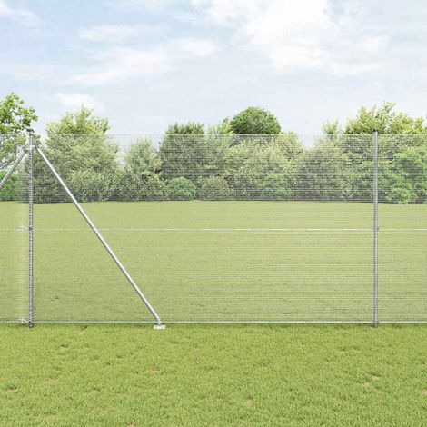 Zaunpfosten Silber 50 x 1,5 m (12 x 12 mm Maschen) Stahl