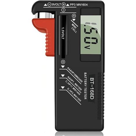 Testeur de batterie numérique Testeur de batterie universel Testeur de batterie pour piles bouton AA AAA C D PP3 9V 1.5V - Fonctionne sans pile (1/5)