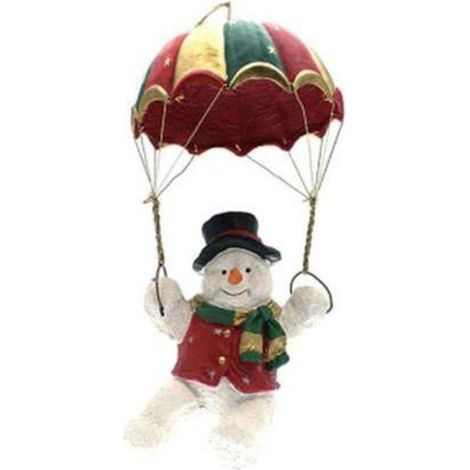 Pupazzo di neve con paracadute - decorazione addobbo natalizio
