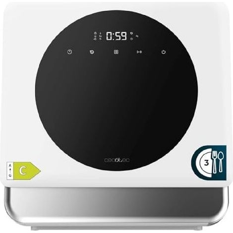 Cecotec Bolero Aguazero 1100 Lave-vaisselle de table compact. 3 couverts, faible consommation d'énergie, 6 programmes, panneau de commande tactile, fonctions telles que le stockage prolongé et le dépa (1/5)