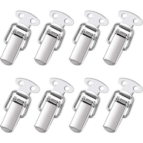 8 PCS Fermeture à Levier Loquet à Ressort avec Crochet Fermeture à Ressort en Acier Inoxydable pour Coffret, Boîte, Tiroir, Armoire, Trousse médical