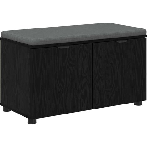 Maison Exclusive - Flurbank mit Kissen mit Regal Schwarze Eiche 8