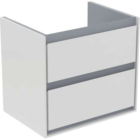 Ideal Standard Connect Air - Mobiletto sottolavabo 58x41x52 cm, bianco lucido/grigio laccato chiaro opaco E1605KN (1/4)