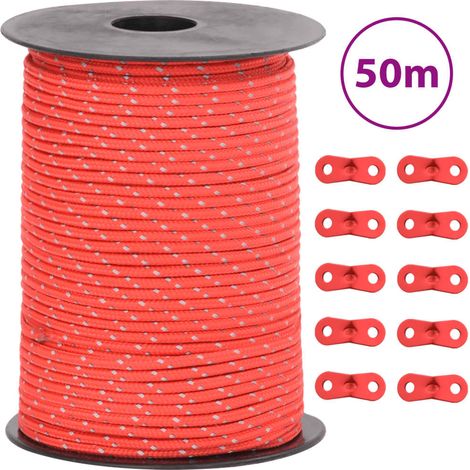 Zeltleine Reflektierend mit Seilspannern 50 m 3 mm