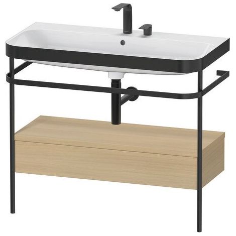 DURAVIT HP4743E7171 console métallique avec siphon caché et Happy D.2 Plus, 2 trous d'alimentation