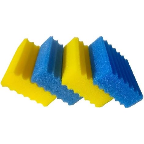 CBF-350 / MBF-350 Mousse filtrante Bassin – Mousse filtrante pour Filtre Bassin, Médias filtrants de Remplacement (2 x Bleu Grossier & 2 x Jaune Fin) (1/5)