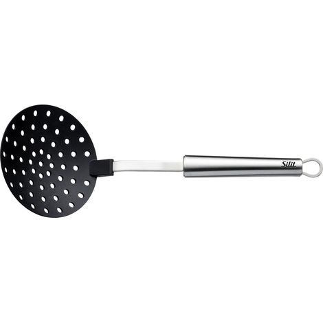 Écumoire 33 cm, louche en acier inoxydable, cuillère en plastique, résistante à la chaleur, idéale pour les casseroles revêtues, passe au lave-vaisselle (1/5)