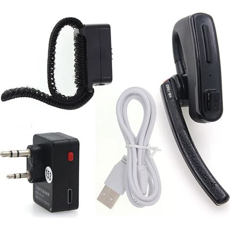 Compatible with UV82 and UV5R walkie-talkies, Bluetooth one-button PTT wireless walkie-talkie headsets, Bluetooth earpieces, universal connectors. (1/4)