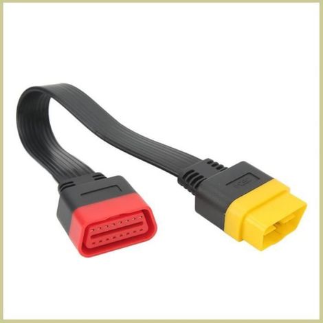 1 Câble extension OBDII, 16 broches, Mâle vers Femelle, 375 mm, Caoutchouc, Universelle, Diagnostic automobile (1/4)