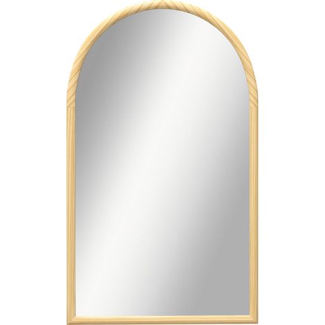 Miroir Mural Arche AoSenYunZhou 110 x 65 cm Cadre Bois Naturel Verre Multicouche pour Salon Chambre Entrée (1/5)