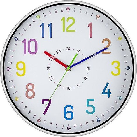 Bunte Kinderuhr mit Cartoon-Motiv, stumm (1/5)