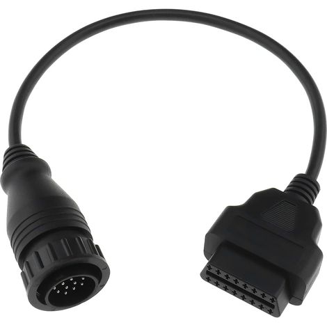 Adaptateur OBD2 14 Broches vers 16 Broches Remplacement Compatible avec Mercedes Benz Câble Adaptateur Convertisseur de Diagnostic OBD2 14 Broches vers 16 Broches, Noir (1/5)