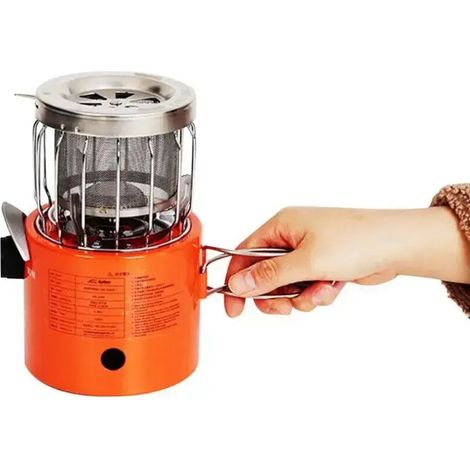 Réchaud à gaz 2 en 1 au propane, multifonctionnel, pour tente de camping, chauffage d'extérieur hivernal, brûleur à propane, réchaud de cuisine portable pour le camping et la pêche.