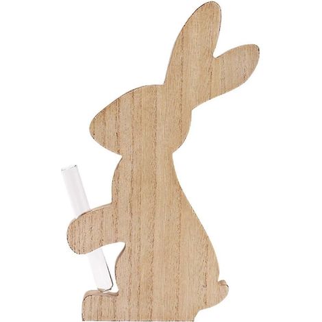 Vase en forme de lapin de Pâques, figurine, statue, centre de table, décoration printanière, artisanat en bois, pot de fleurs, vase pour l'intérieur, l'extérieur, entrée, cadeau décoratif-style A