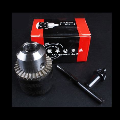 Mandrin de perçage à clé en acier inoxydable pour mini-perceuse électrique avec clé pour la fixation de pièces 1,0‑10 mm B12 (1/5)