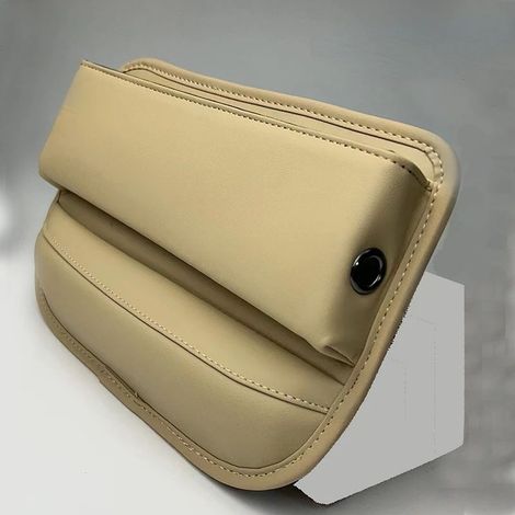 (A-blanc) Sac de rangement multifonction en cuir PU pour l'espace entre les sièges, avec porte-gobelet et porte-téléphone intégré. Boîte de rangement pour l'intérieur de la voiture, idéale pour comble (1/5)
