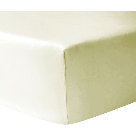 Drap housse coton 90 x 190 cm - Ivoire