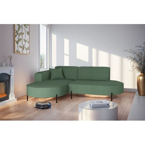 Ecksofa Designersofa VALENCIA XS in Stoff Scala Forest Ottomane Links (1/2)