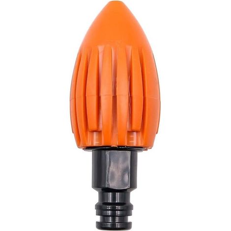 (Orange) Buse de nettoyage d'égouts Water Rocket, buse de nettoyage d'égouts haute pression, buse de nettoyage de drain à connexion rapide, convient aux tuyaux d'arrosage. (1/5)