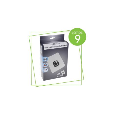 Lot de 9 boîtes de 4 sacs + 1 filtre HYGIENE+ pour Aspirateur TEFAL ZR200520 (1/3)
