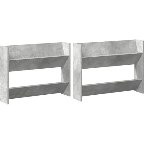 Meuble à chaussures,Armoires à chaussures murales 2 pcs Gris béton 80x18x60 cm CFW5709224 (1/5)