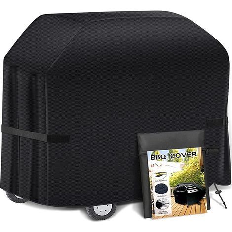 Barbecue cover 100 x 60 x 150 cm, waterproof barbecue cover, UV-resistant gas barbecue cover, durable and practical, tear-resistant, black (1/4)