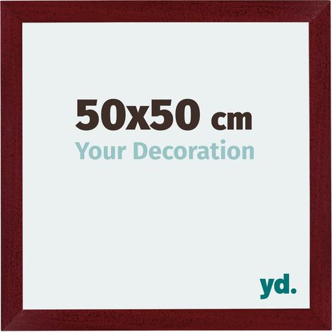Cadre Puzzle 50x50 cm - cm - Vin Rouge Patiné - MDF - Mura. (1/5)
