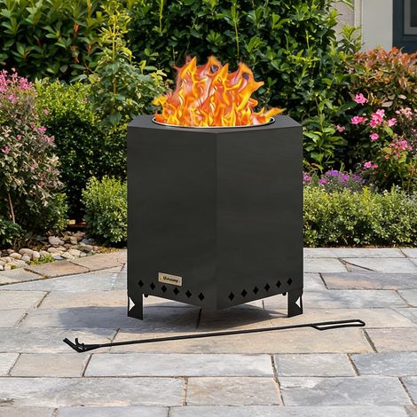 Brasero schwarz en metall Edelstahl 45 x 38,8 x 46,5 cm (1/5)
