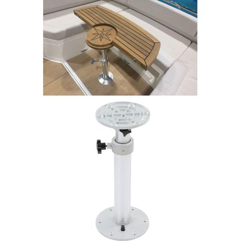 (Enregistrement vidéo) Accessoires pour camping-cars et bateaux, pieds de table pivotants à 360°, réglables en hauteur sans palier, en alliage d'aluminium avec finition brossée, de 460 mm à 700 mm. (1/5)