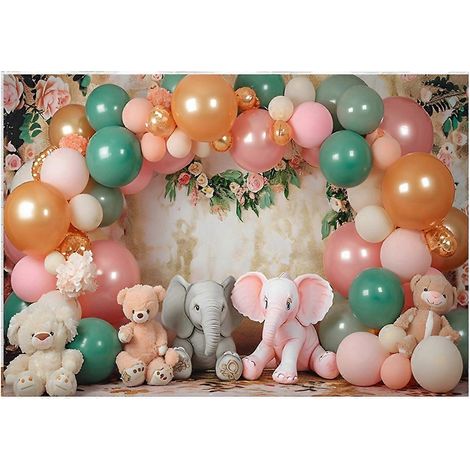 210 x 150 cm Kindergeburtstags-Hintergrundstoff mit Waldtiermotiv, C-- (1/5)