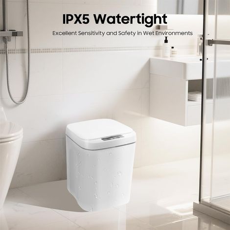 Automatischer Abfalleimer mit Sensor 16L weiß - Kontaktloser Abfalleimer für Küche, Bad, Toilette oder Büro (1/5)